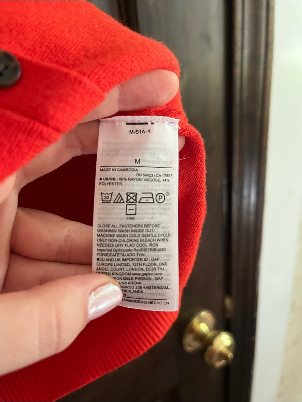 Banana Republic sculpted button front halter top in hot red - Picture 7 of 8